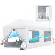 Peaktop Outdoor 10x20ft Heavy Duty Party Tent with Roll-up Ventilated Mesh Windows Canopy Tent for Parties Event Shelter Carpas para Fiestas