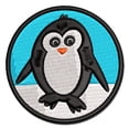 thumbnail image 1 of Peaky Penguin Doodle Applique Multi-Color Embroidered Iron-On Patch - 2.0 Inch Mini, 1 of 5