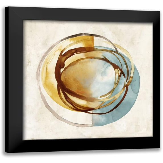 Peal, Emma 20x20 Black Modern Framed Museum Art Print Titled - Yellow and Blue Circle