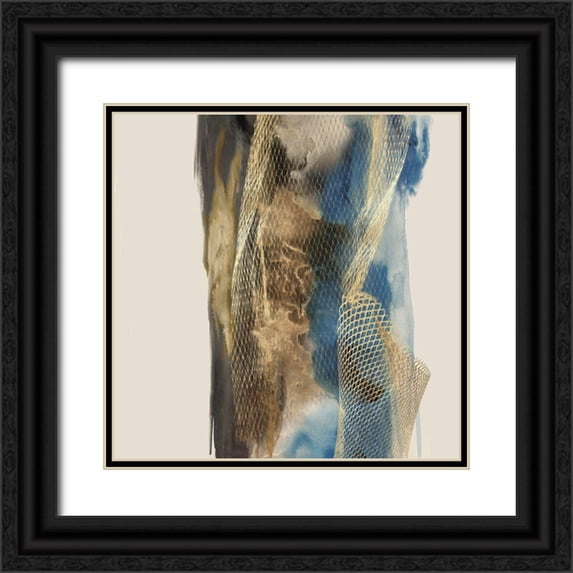 Peal, Emma 26x26 Black Ornate Wood Framed with Double Matting Museum Art Print Titled - Metalic Lace I