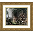 thumbnail image 1 of Peale, James 18x15 Gold Ornate Wood Framed with Double Matting Museum Art Print Titled - Noahs Ark, 1 of 4