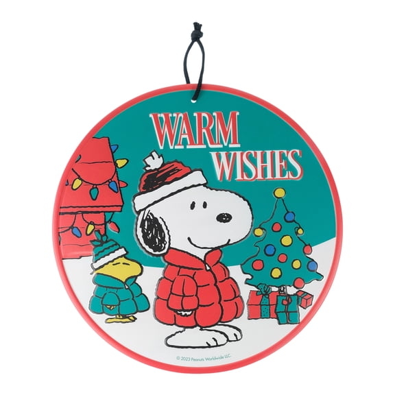 Peantus, Snoopy Round Metal Sign, 12" Diameter, Green