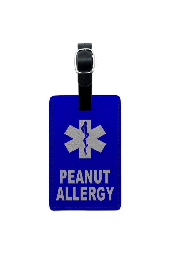 Peanut Allergy Medical Emergency Star of Life Leather Luggage ID Tag