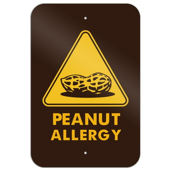 Peanut Allergy Yellow Warning Sign Home Business Office Sign
