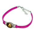 thumbnail image 1 of Peanut Allergy Yellow Warning Sign Novelty Suede Leather Metal Bracelet, 1 of 3