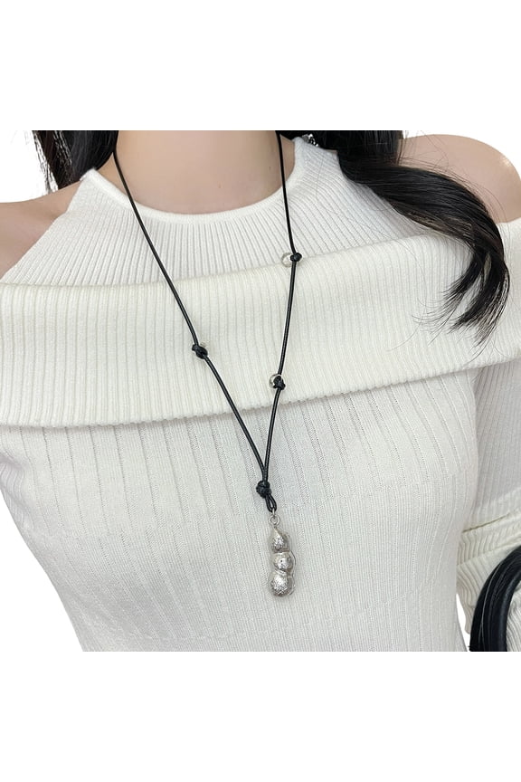 Peanut Alloy Necklace Stylish Adjustable Neckchain Hypoallergenically Jewelry For Everyday Wear Accessory