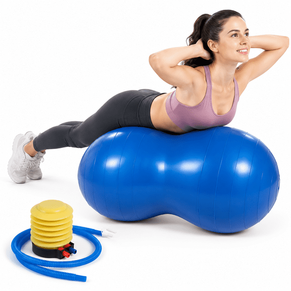 Peanut Anti-Burst Exercise Ball 90x45cm with Pump for Yoga and Physical Fitness