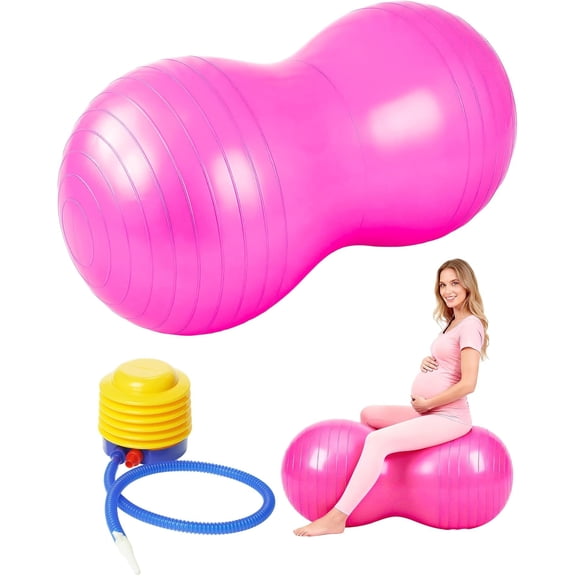 Peanut Ball - 100x50cm Anti-Burst Exercise Ball for Physical ,  Labor &  Fitness Sensory| Non-Slip Design | Quick-Inflate Pump Included