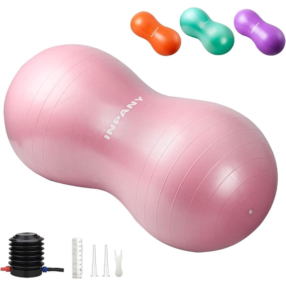 Peanut Ball - Anti Burst Exercise Ball for Labor Birthing, Physical Thepy for Kis, Core Strength, Flexible Seating, Home & Gym Fintness, Sensory Chair Wiggle Seat for Boys an Girls