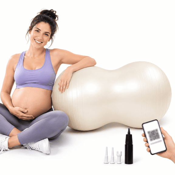Peanut Ball For Labor And - Durable Thick Birthing Exercise Antiburst With Pump Included