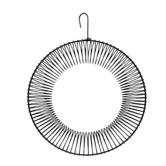 Peanut Bird Feeder, Hanging Wreath Round Metal Whole Wild Bird Feeder with Hanging Hook for Outdoor Birds and Squirrels Feeding (A)