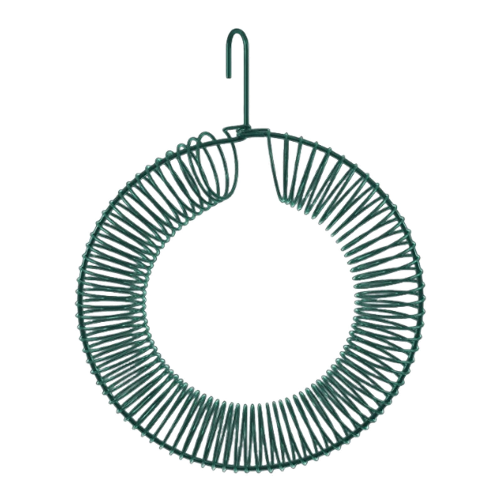 Peanut Bird Feeder, Hanging Wreath Round Metal Whole Wild Bird Feeder with Hanging Hook for Outdoor Birds and Squirrels Feeding （B）