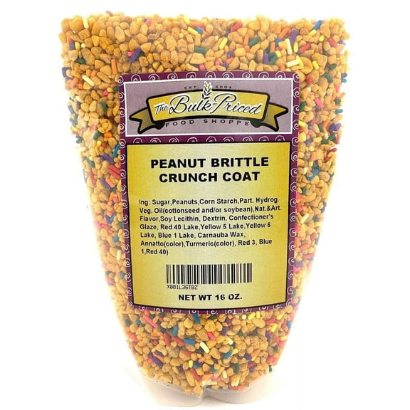 Peanut Brittle Crunch Coat Ice Cream Topping (1 lb. Resealable Zip Lock Stand Up Bag), Kosher