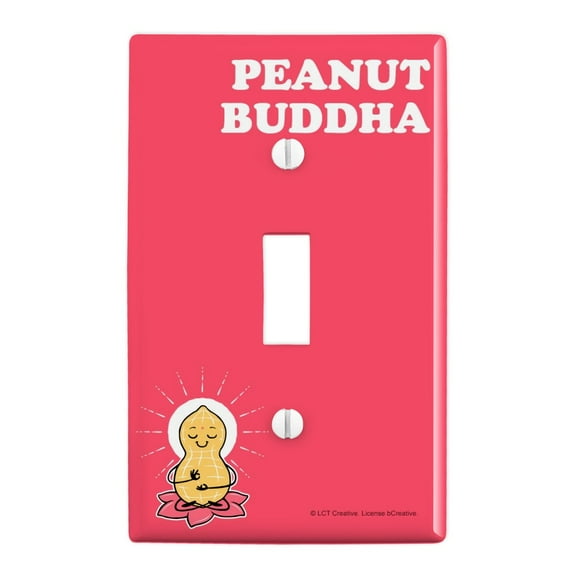 Peanut Buddha Butter Funny Humor Plastic Wall Decor Toggle Light Switch Plate Cover