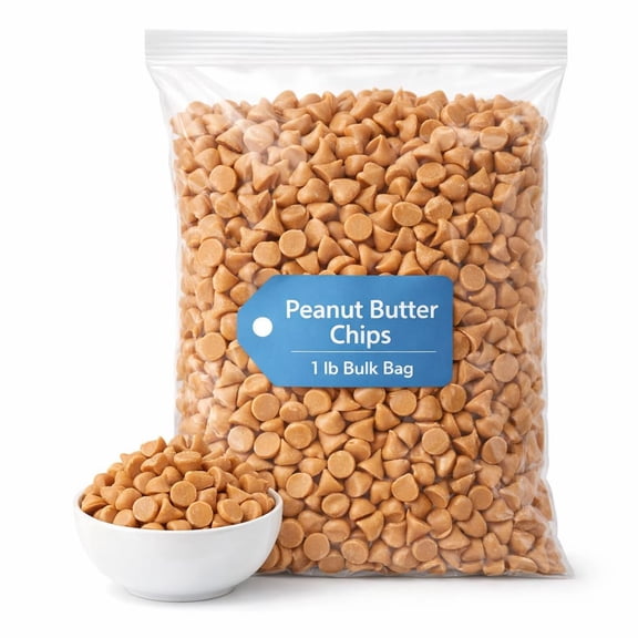 Peanut Butter Chips, 1 Pound Bulk Bag, Sweet Baking Chips for Cookies