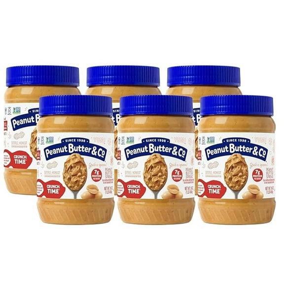 Peanut Butter & Co, Crunch Time Flavored Peanut Butter Spread, 16 oz, 6 pack