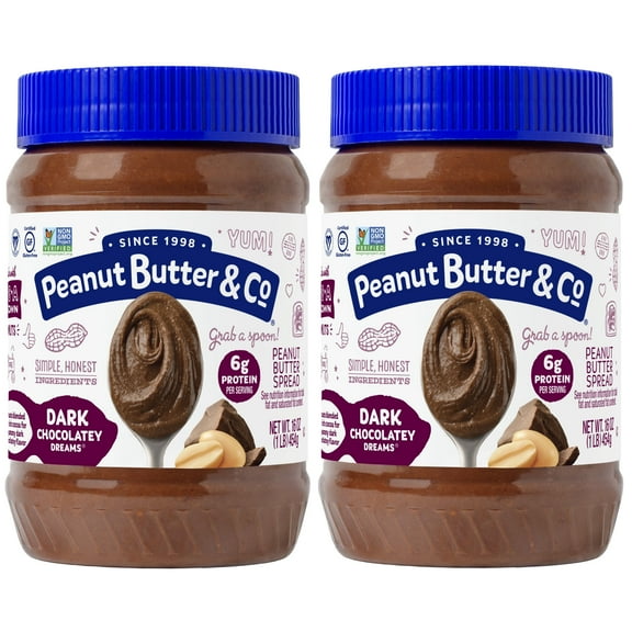 Peanut Butter & Co, Dark Chocolatey Dreams Flavored, Peanut Butter Spread, 16 oz., 2 Pack