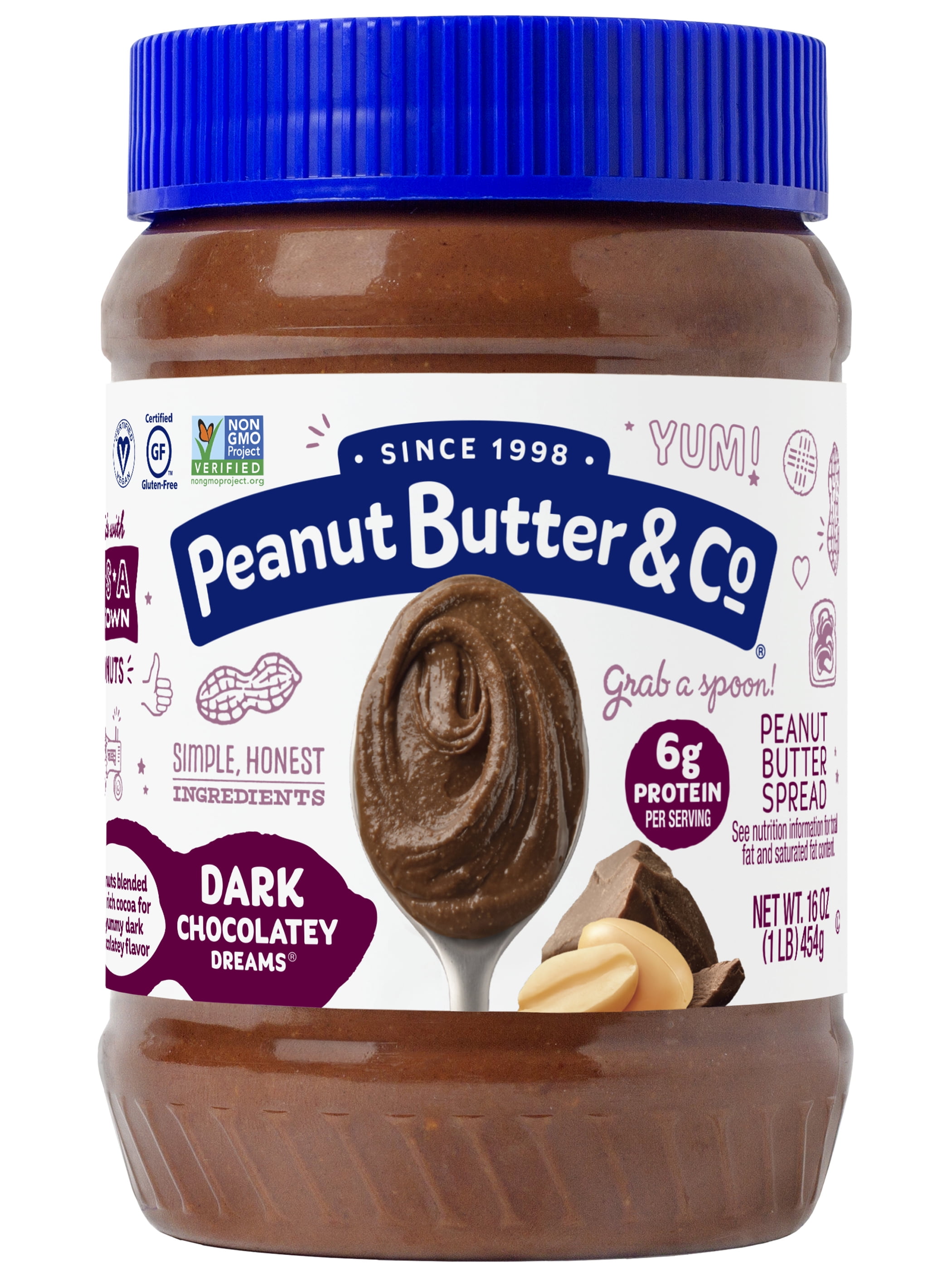 Peanut Butter & Co, Dark Chocolatey Dreams, Peanut Butter Spread, 16 oz