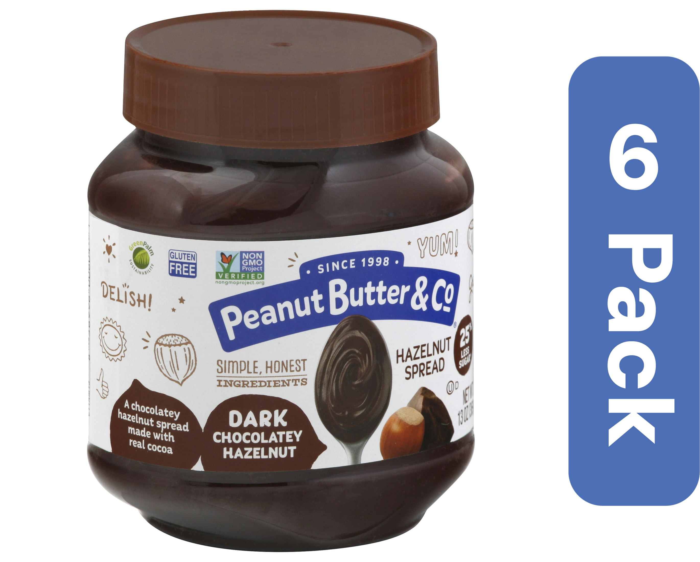 Peanut Butter & Co Hazelnut Dark Chocolate Spread 13 oz (Pack Of 6)