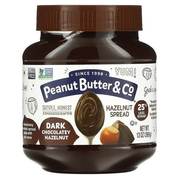 Peanut Butter & Co., Hazelnut Spread, Dark Chocolatey Hazelnut, 13 oz Pack of 2