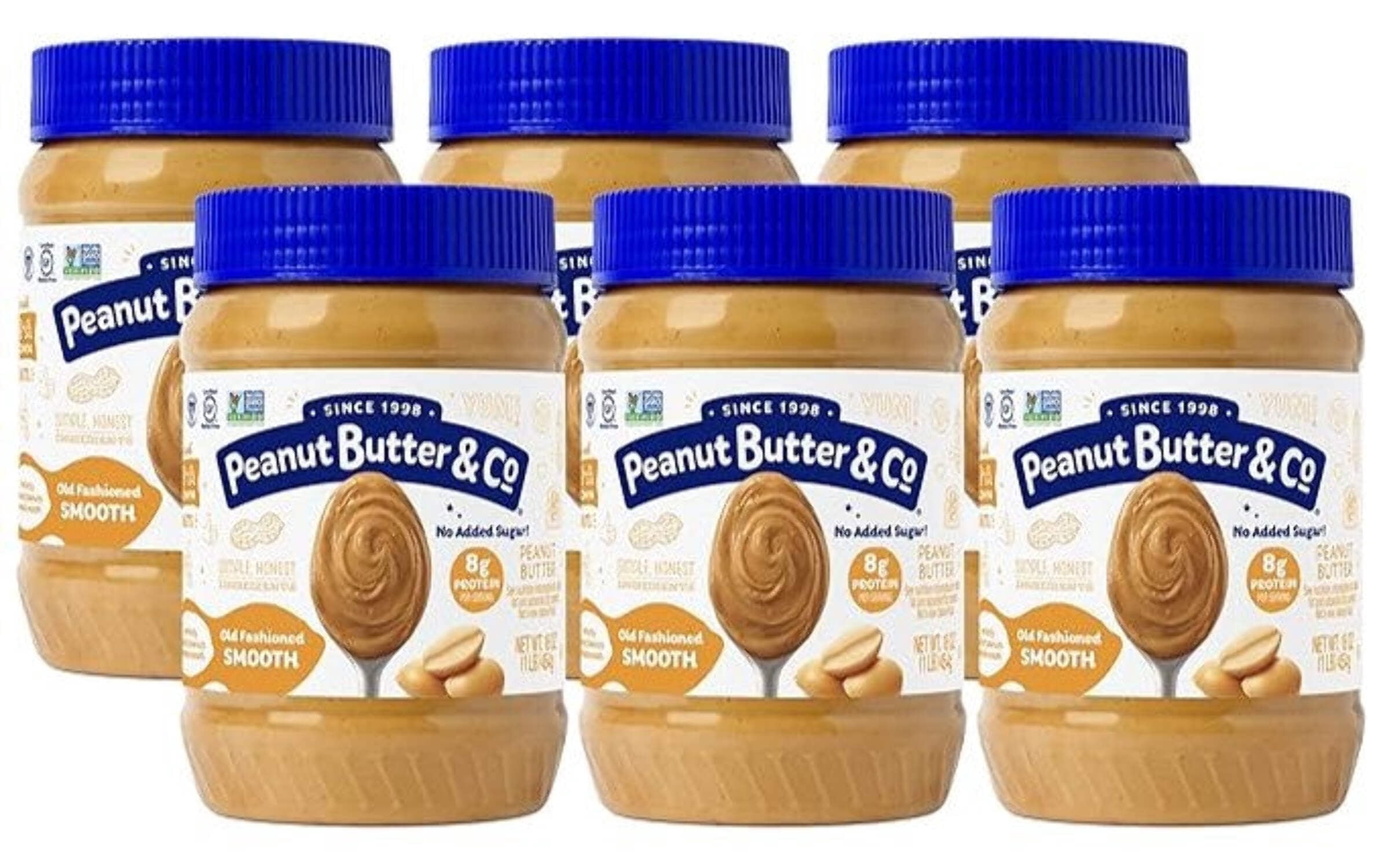 Peanut Butter & Co, Old Fashioned Smooth Peanut Butter Spread, 16 oz, 6 Pack