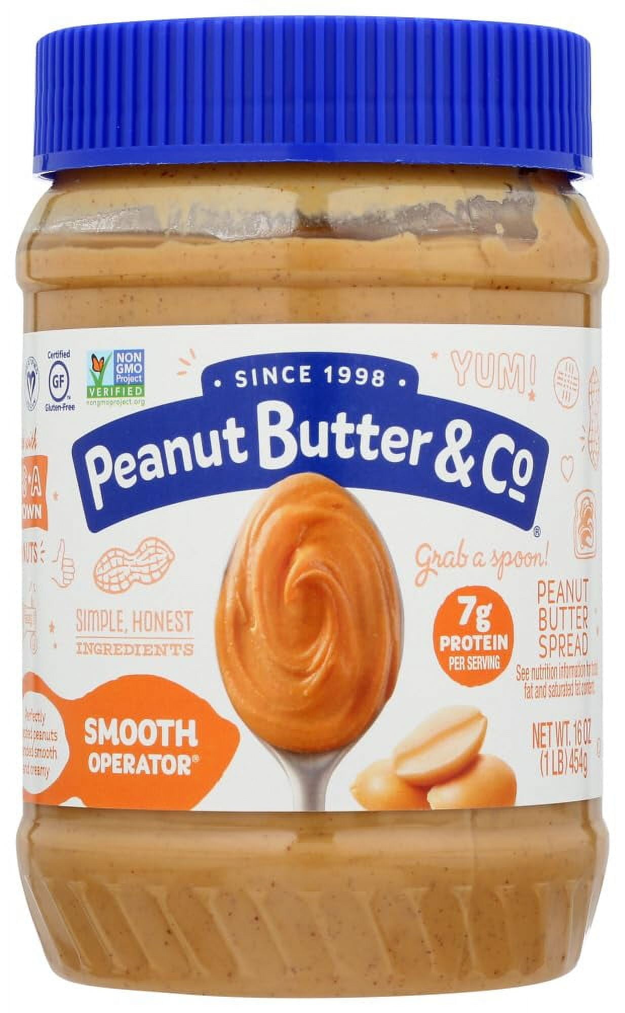 Peanut Butter & Co Peanut Butter, Smooth Operator,16 Oz Jars,6 Pack