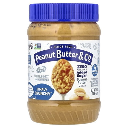 Peanut Butter & Co., Peanut Butter Spread, Simply Crunchy, 16 oz Pack of 3