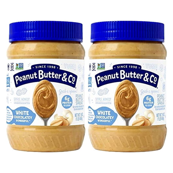Peanut Butter & Co., Peanut Butter Spread, White Chocolate Wonderful, 16 Oz Pack of 2