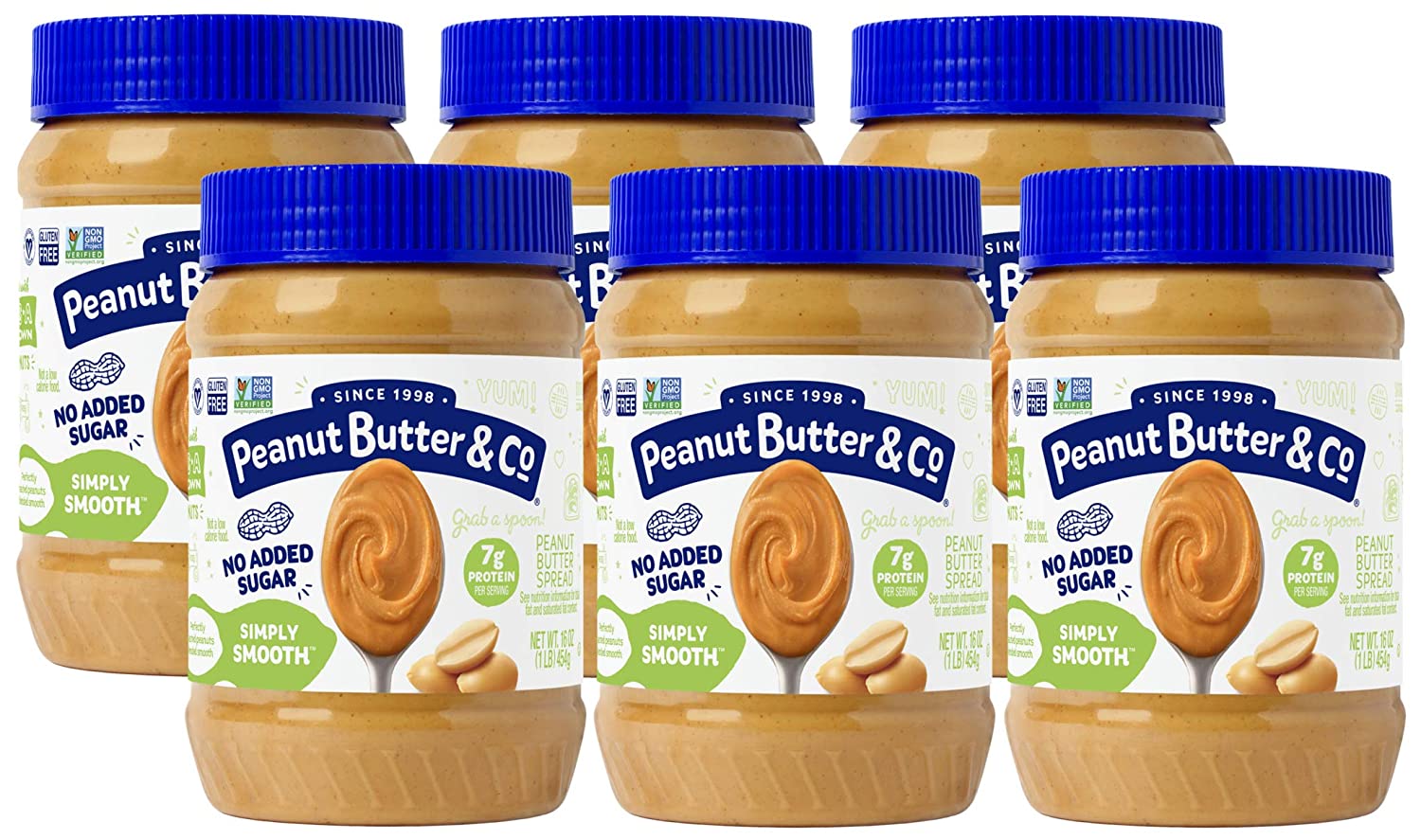 Peanut Butter & Co. Simply Smooth Peanut Butter, 7g Protein, Zero Sugar