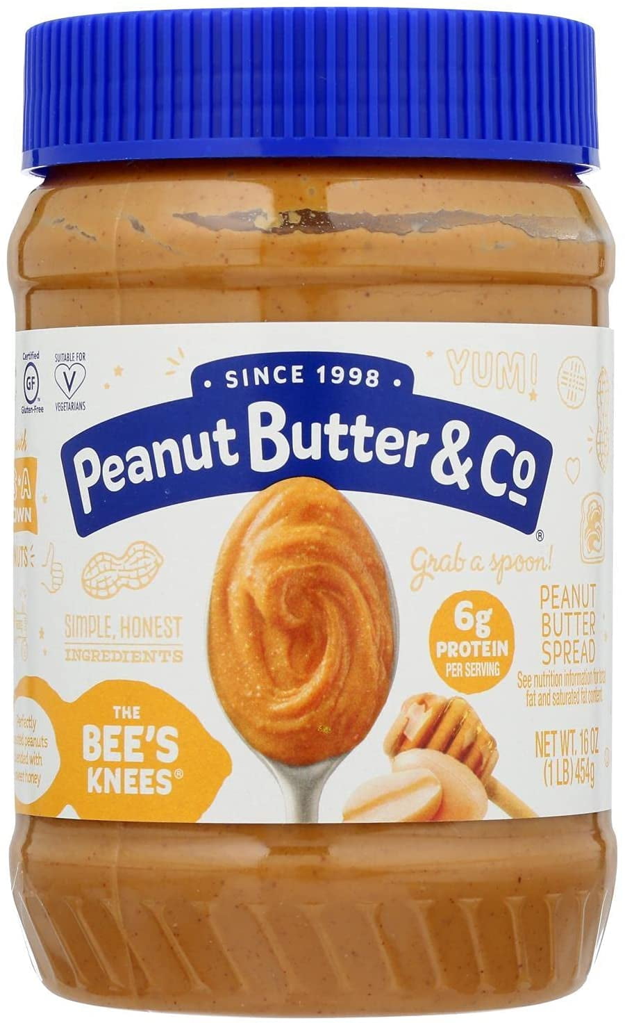 Peanut Butter & Co The Bee's Knees Peanut Butter with Honey -- 16 oz Pack of 2
