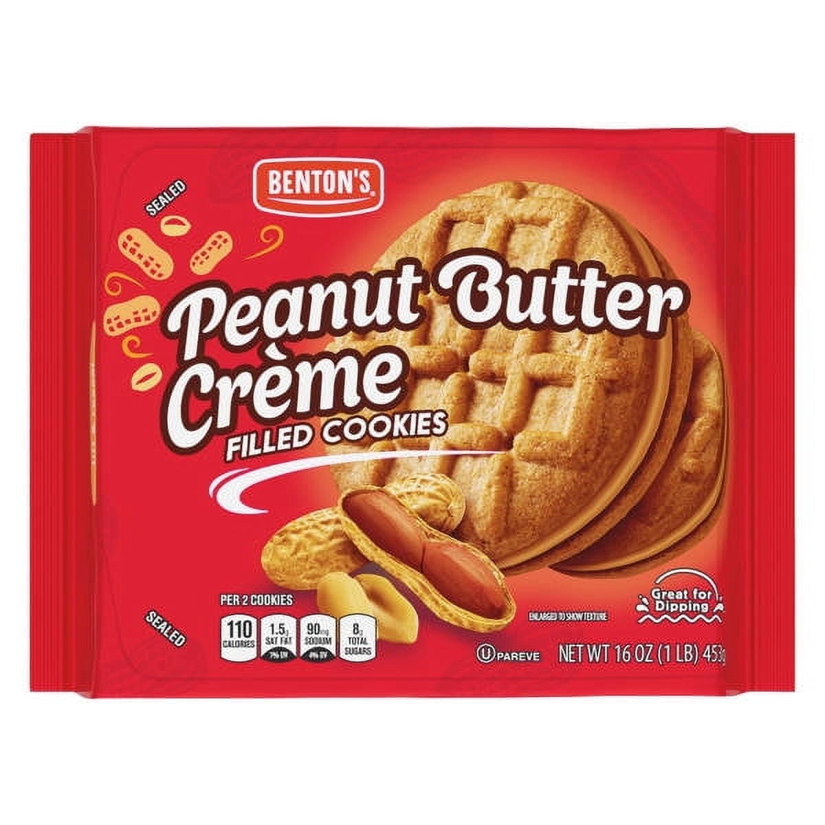 Peanut Butter Crème Sandwich Cookies, 16 oz- Pack of 2