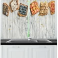 thumbnail image 1 of Peanut Butter Curtains 2 Panels Set, Vegan Whole Grain Toasts with Fruit Seeds Nuts and Peanut Butter on Grey, Window Drapes for Living Room Bedroom, 55"W X 39"L,Multicolor, by Ambesonne, 1 of 2