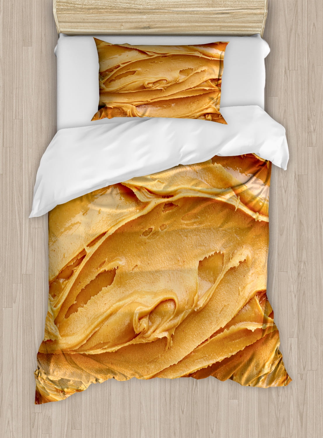 Peanut Butter Twin Size Microfiber Duvet Cover Set