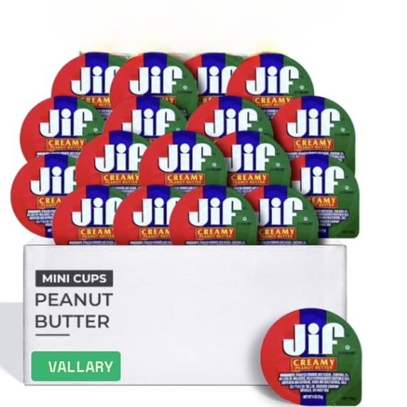 JIF TO GO Peanut Butter to Go Cups, Natural & Creamy Snack Size (Pack of 16). Perfect Portion Control (Just ¾ Oz) 122 Calories per Single Cup. Back to School Snacks.