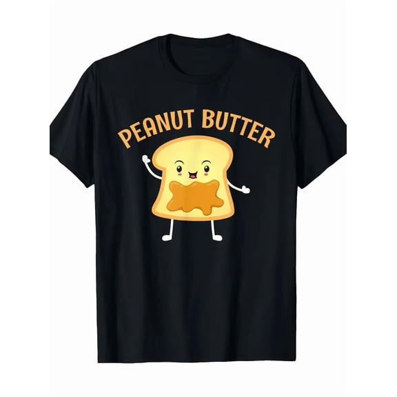 Peanut Butter Graphic T-Shirt for Couples - Cute and Funny Matching Tees