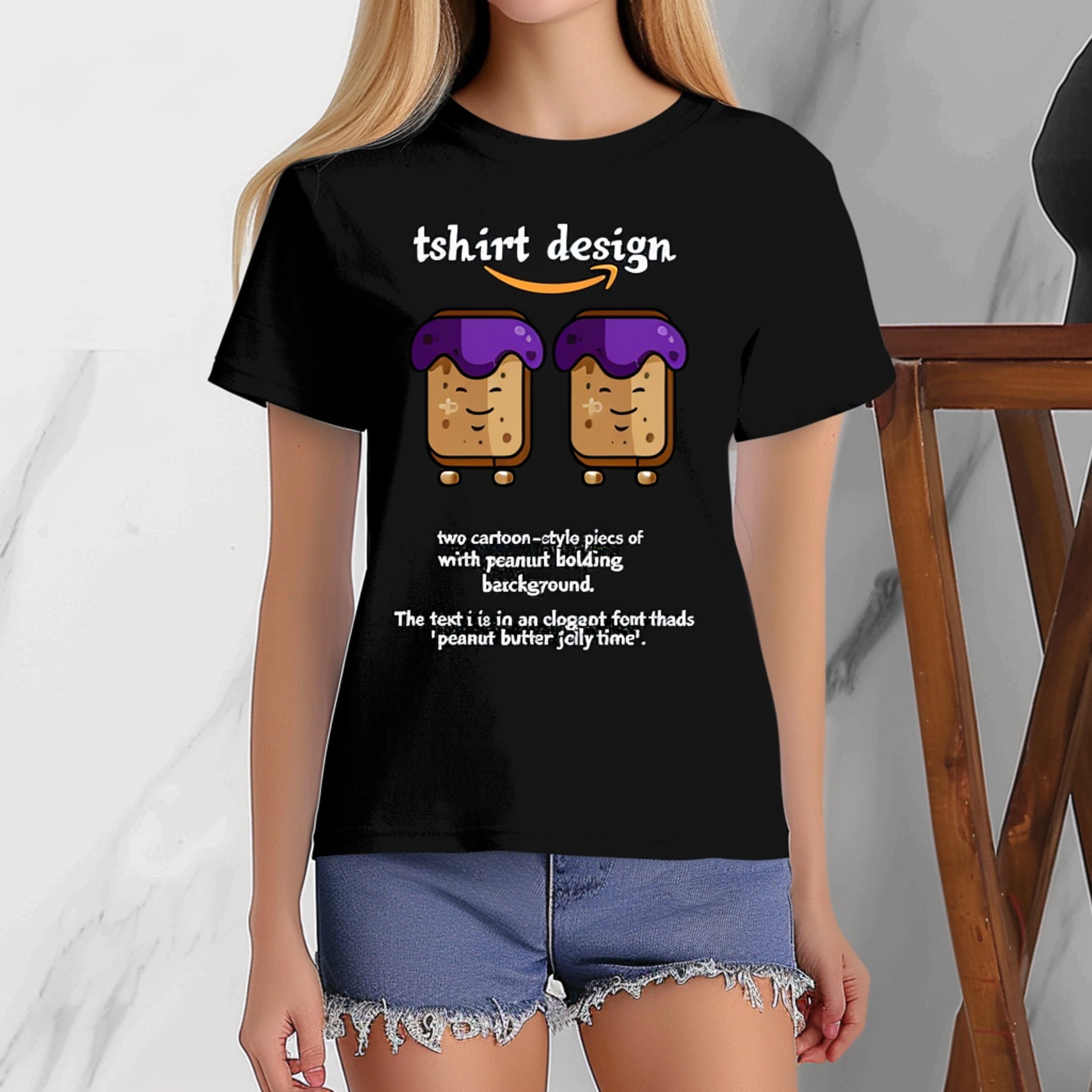 Peanut Butter Jelly Time Cartoon Toast Couple TShirt Elegant Font ...