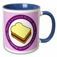 thumbnail image 1 of 3drose, Peanut Butter Jelly Time - Grape Jelly, 11oz Two-tone Blue Mug, 1 of 6