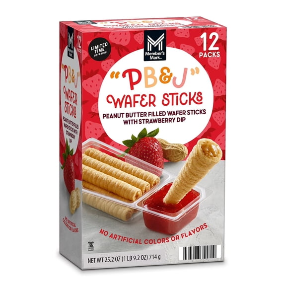 Peanut Butter & Jelly Wafer Sticks, 2.1 oz., 12 pk.