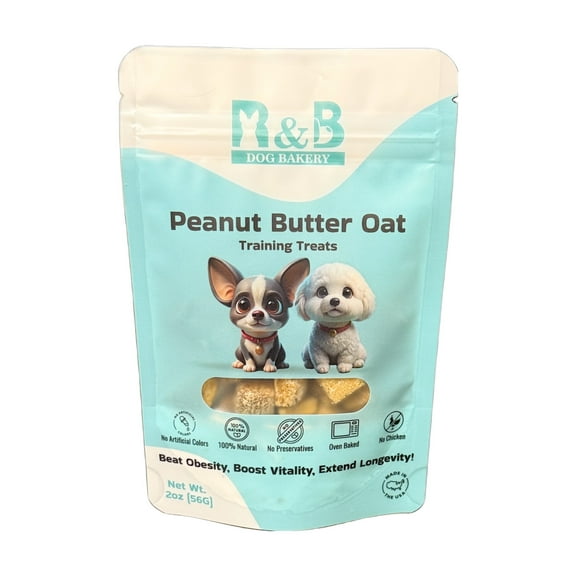 R&B Dog Bakery LLC Peanut Butter Oatmeal Training Treats for Dogs, 2 oz