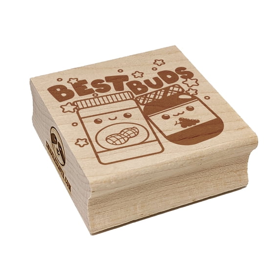 Peanut Butter and Jelly Best Buds Friends Square Rubber Stamp Stamping Scrapbooking Crafting - Small 1.25in
