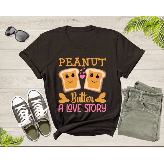 Peanut Butter and Jelly Love Story Funny Foodie Lover Gift T-Shirt Peanut Butter Jelly Shirt Peanut Butter Lover Tshirt Food Shirt