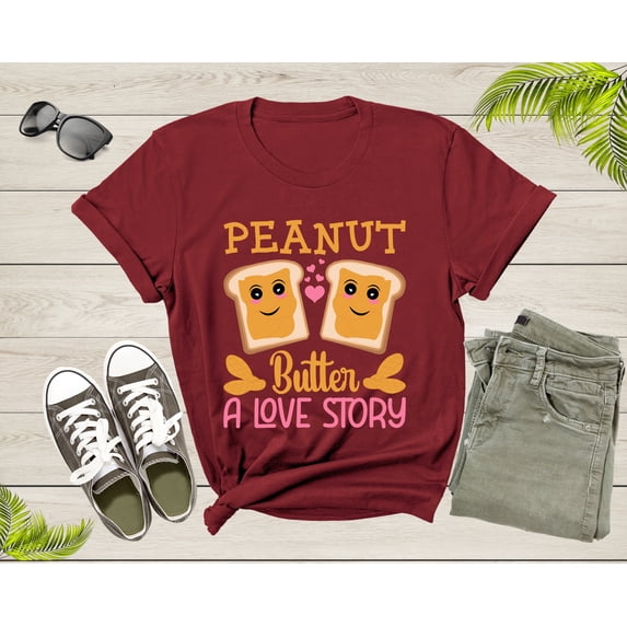Peanut Butter and Jelly Love Story Funny Foodie Lover Gift T-Shirt Peanut Butter Jelly Shirt Peanut Butter Lover Tshirt Food Shirt