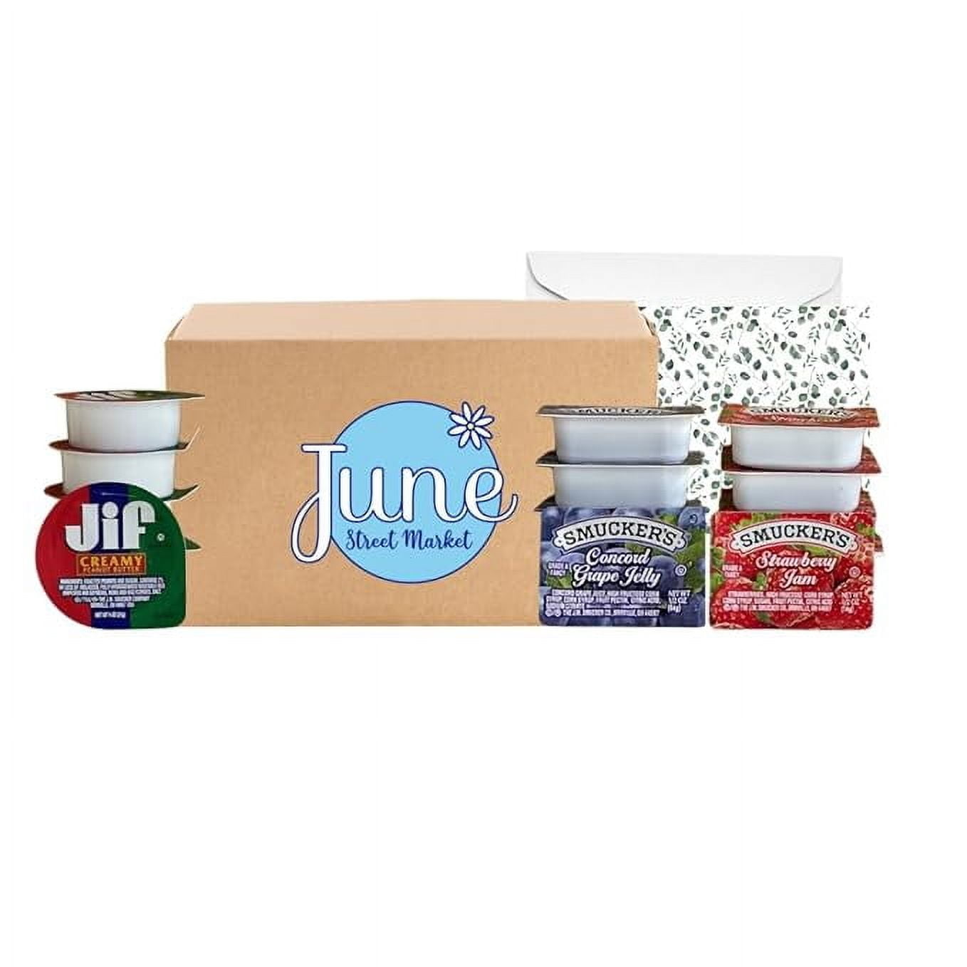 Peanut Butter and Jelly Single Serve Assortment Bundle - 80 Pieces | 40 Peanut Butter Individual Cups, 20 Grape Jelly and 20 Strawberry Jelly