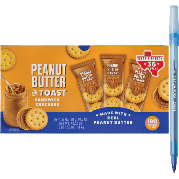 Peanut Butter on Toast Sandwich Crackers 36 x 1.38 oz