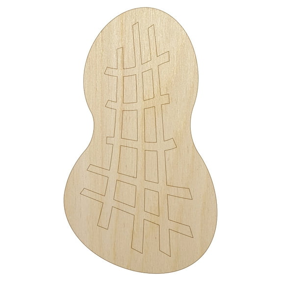 Peanut Doodle Wood Shape Unfinished Piece Cutout Craft DIY Projects - 4.70 Inch Size - 1/4 Inch Thick
