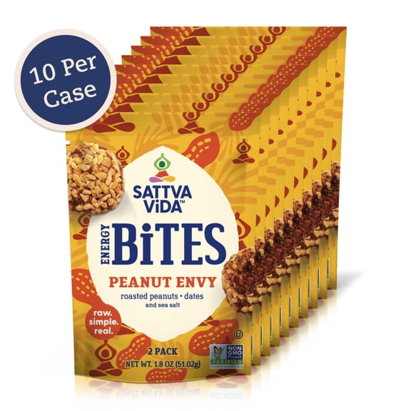 Peanut Envy Energy Bites by SATTVA ViDA, 2pack (10 per case)