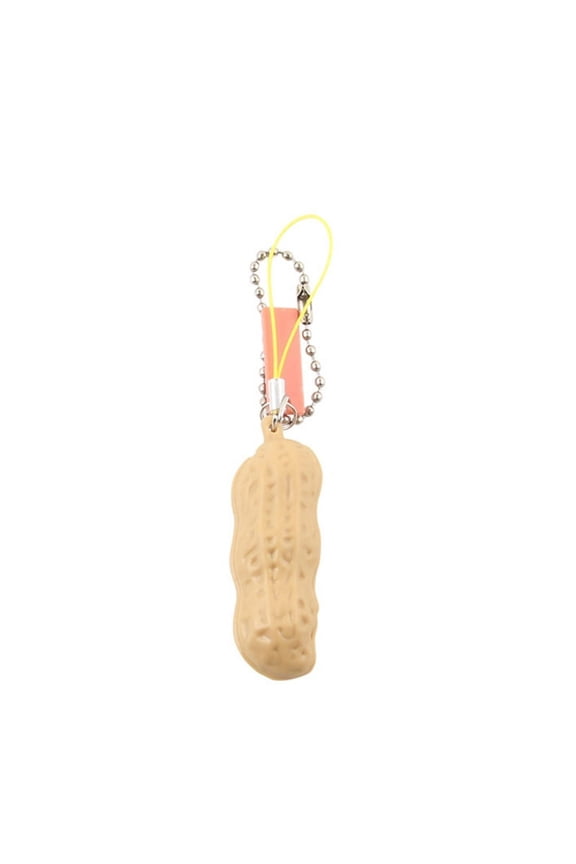 Peanut Fidget Toy Squeeze Fidget Keychain Extrusion Peanut Toy Stress Relieving Chain Pendant for Keys Backpack Toys