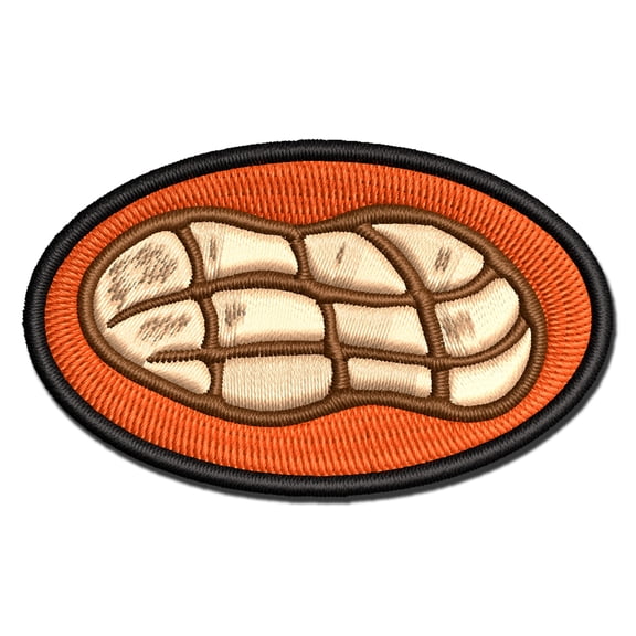 Peanut Food Applique Multi-Color Embroidered Hook & Loop Patch - 2.0 Inch Mini