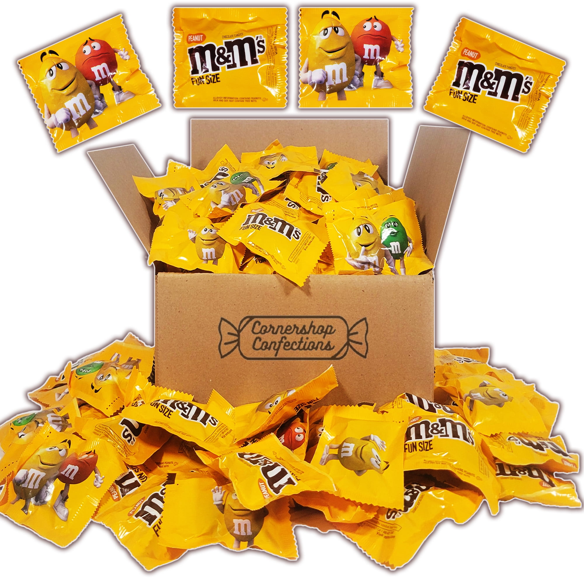 Peanut M&M's Chocolate 4 Pound Bulk Pack - 4 Pounds of Individually Sealed Fun Size Milk Chocolate Peanut M&M's - Halloween, Parties, Work Treat, Lunch Boxes in Cornershop Confections Pack