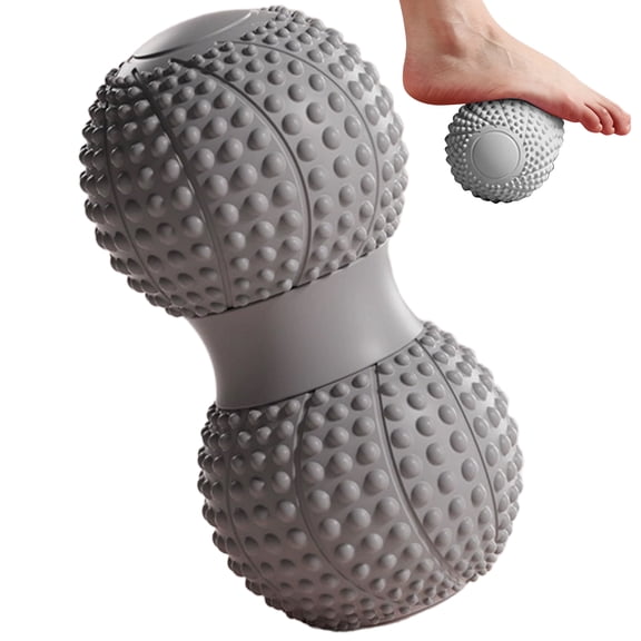 Peanut Massage Ball Double Lacrosse Ball Deep Tissue Muscle Recovery Roller Purple/Gray